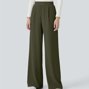 Halara Flex High Waisted Sculpt Waist Slimming Pocket Wide Leg Micro Waffle Pant